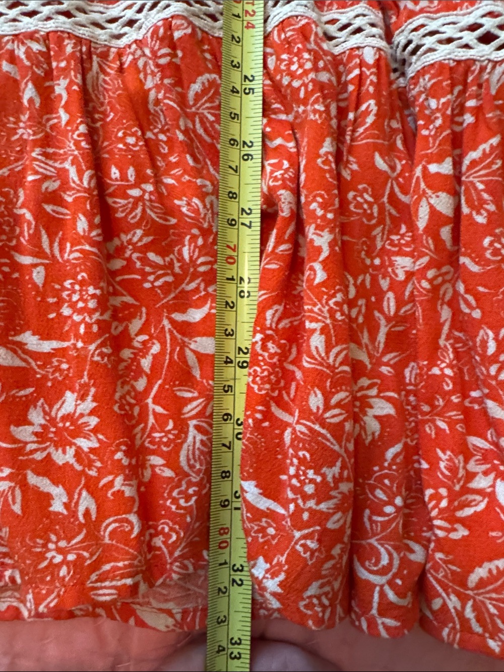 Free People Orange and White Floral Peasant Top item 115 - Picture 9 of 10